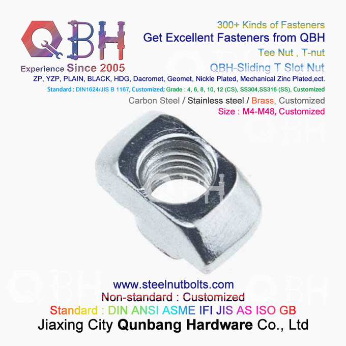 QBH 4040 সিরিজ ইন্ডাস্ট্রিয়াল অ্যালুমিনিয়াম ফ্রেম স্ট্রাকচার টি হ্যামার টাইপ টি-স্লট নাট স্লাইডিং টি-বাদাম 0